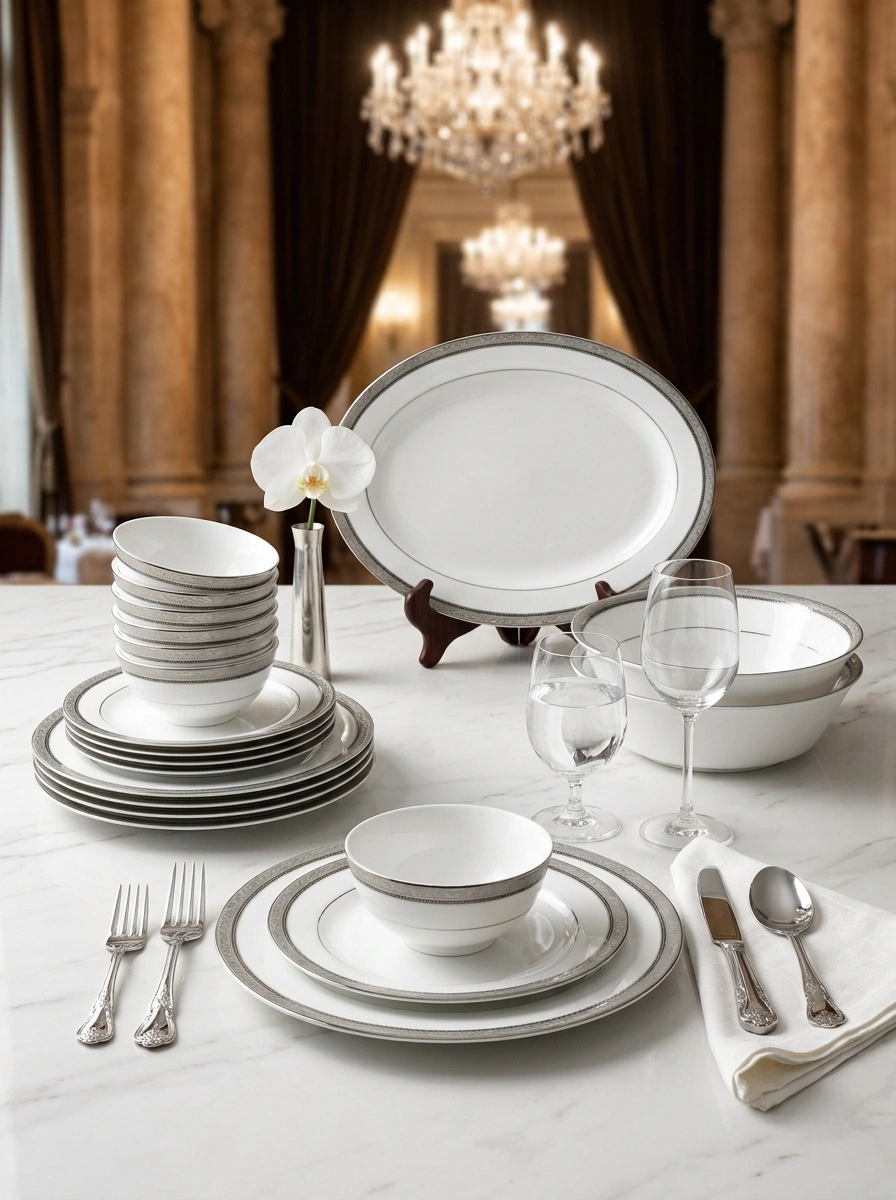 Regent Platinum Dinner Set 45 Pc