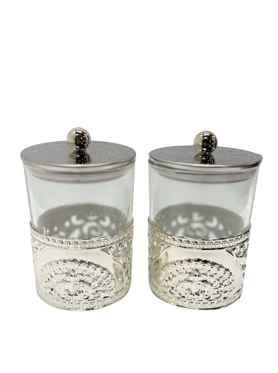 Pair of Long Peacock Jars