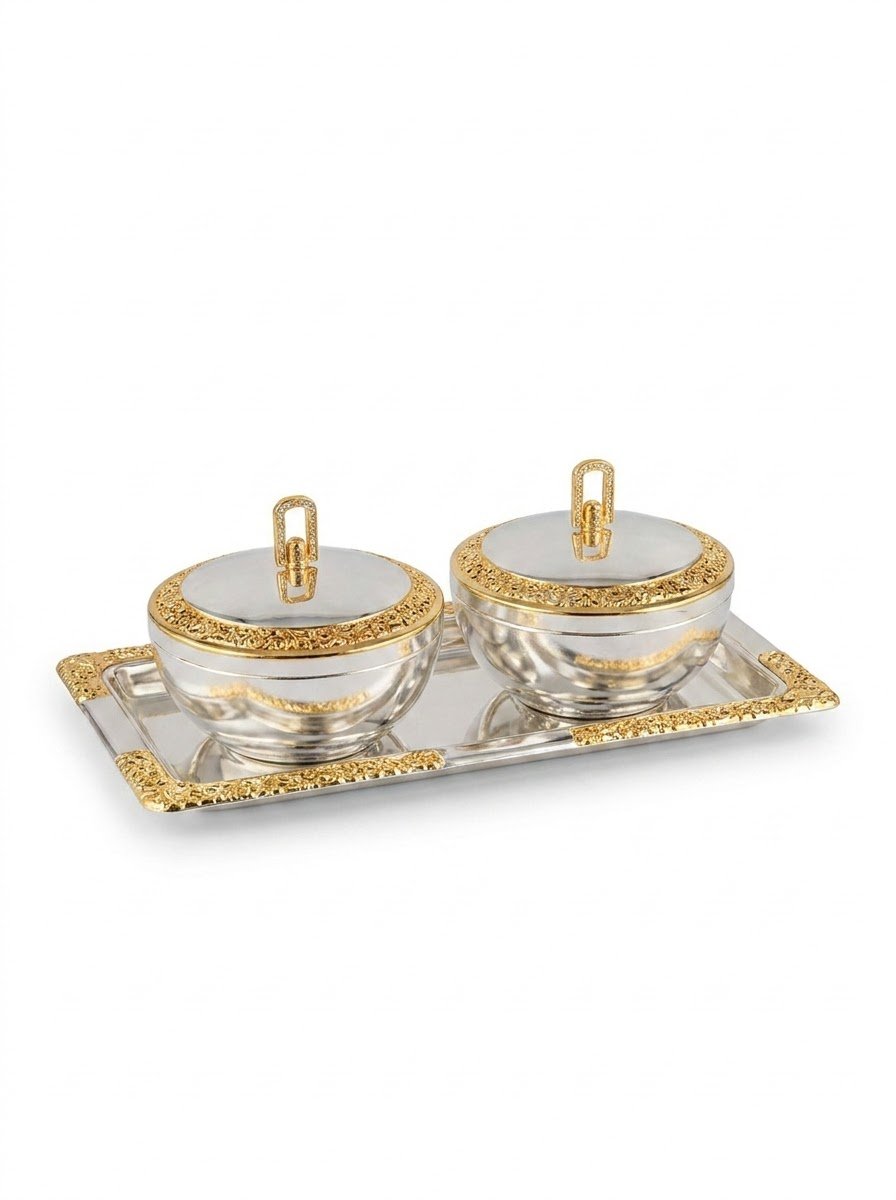 Tray with 2 Lid Bowl