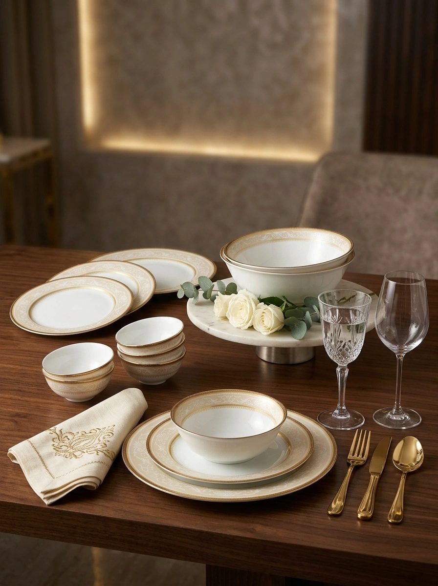 Glendoland Gold Dinner Set 61 Pc