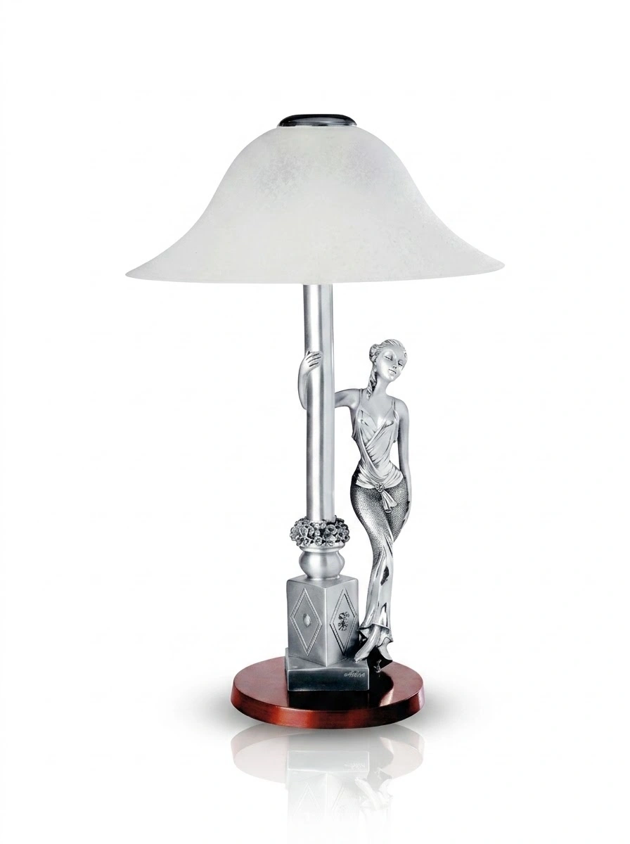 Lamp holding by Lady