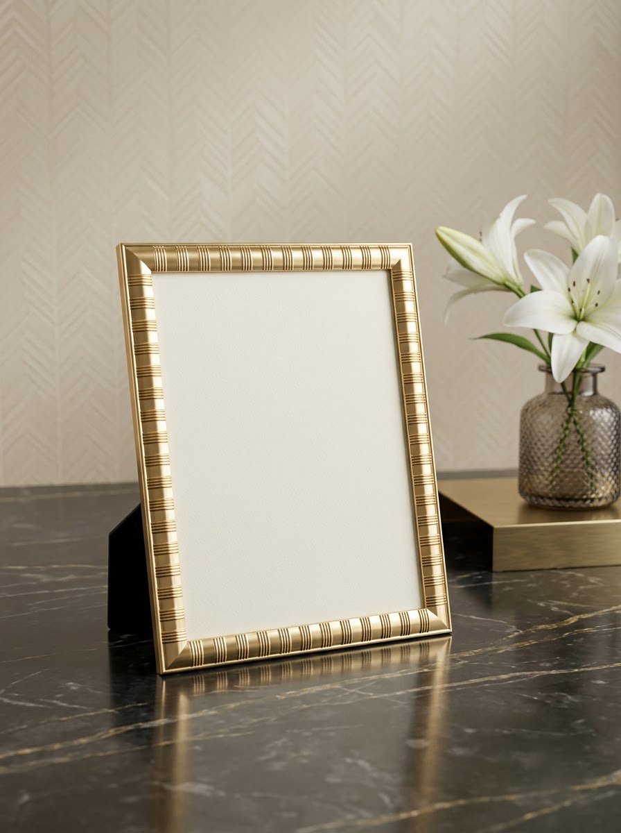 Zebra Line Gold Shiny Photo Frame
