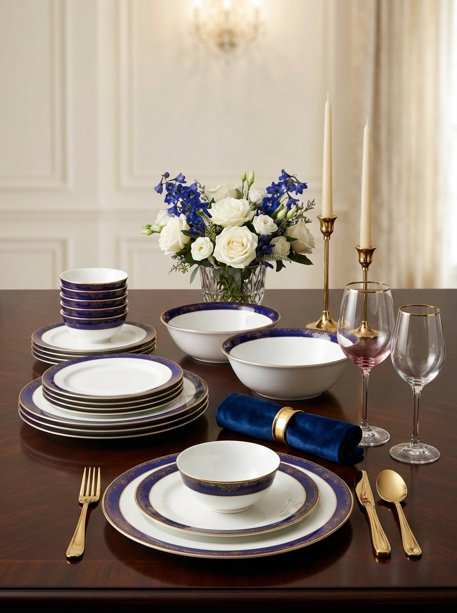 Lazurite Gold Dinner Set 61 Pc
