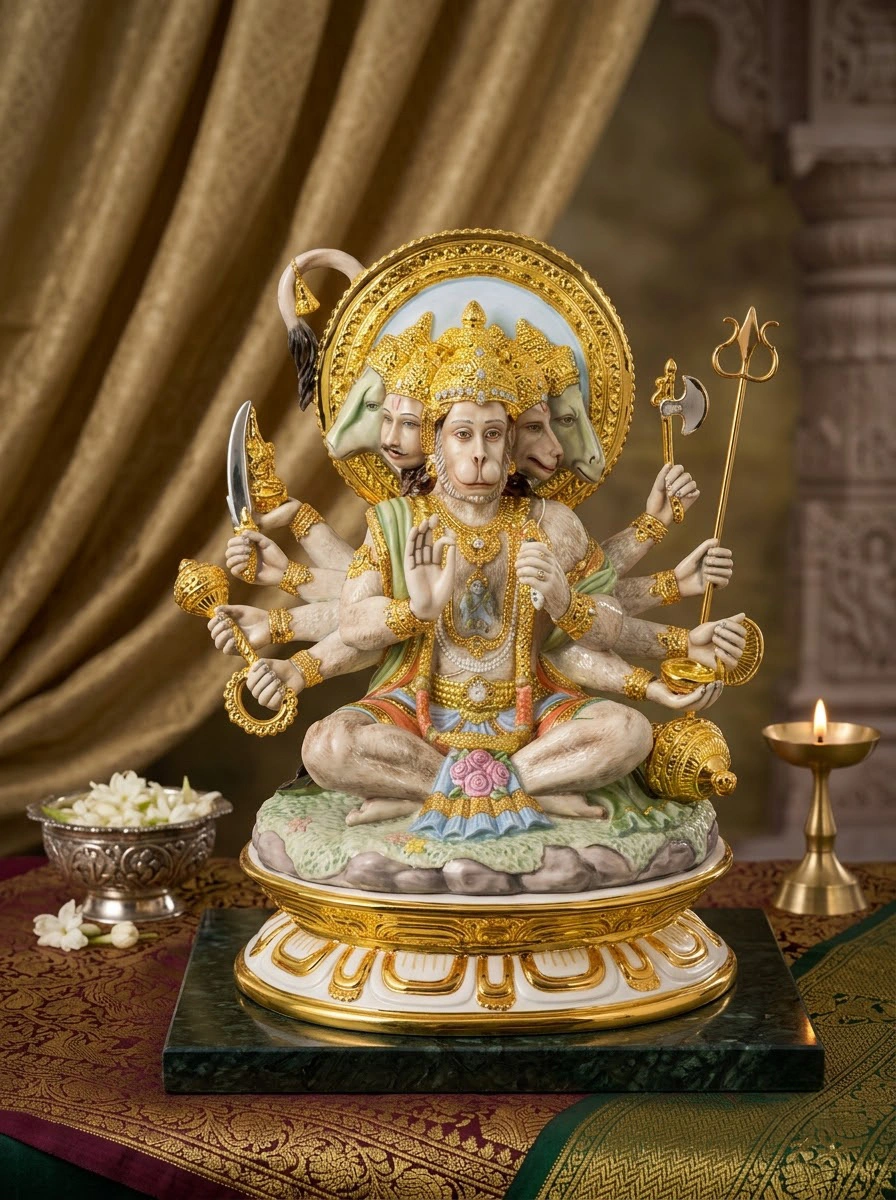 Panch Mukhi Hanuman Ji Porcelain