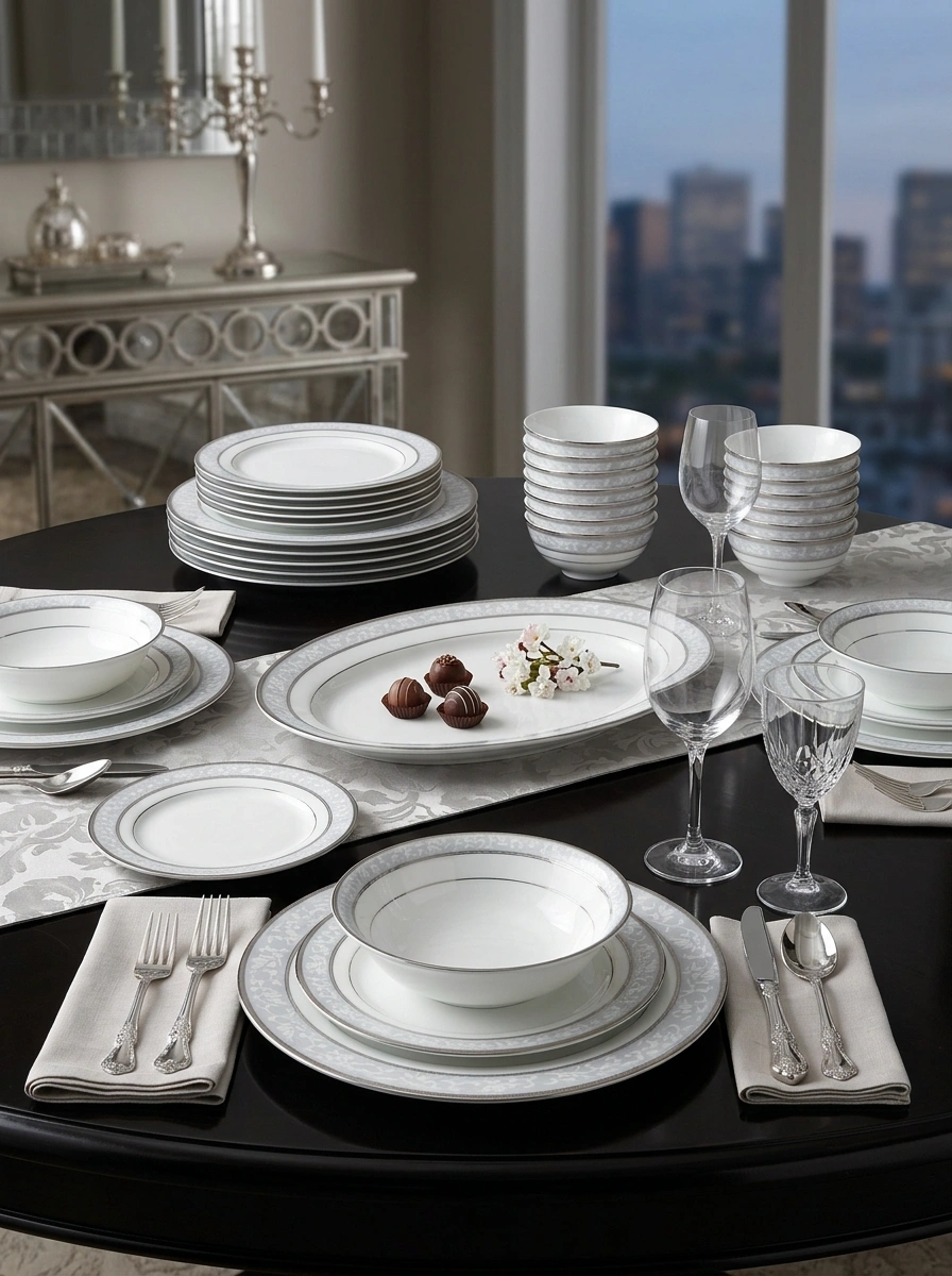 Brunswick Platinum Dinner Set 61 Pc