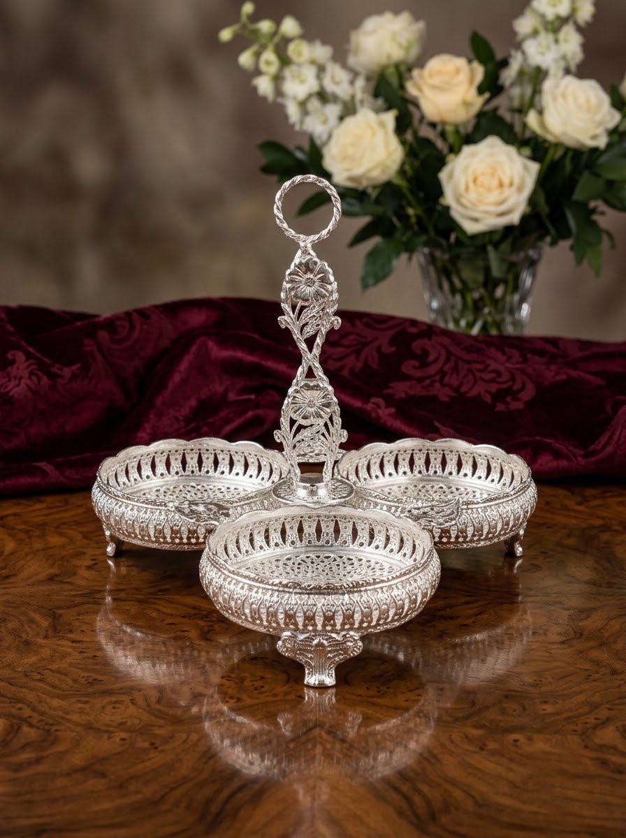 Set of 3 Round Basket with Handle