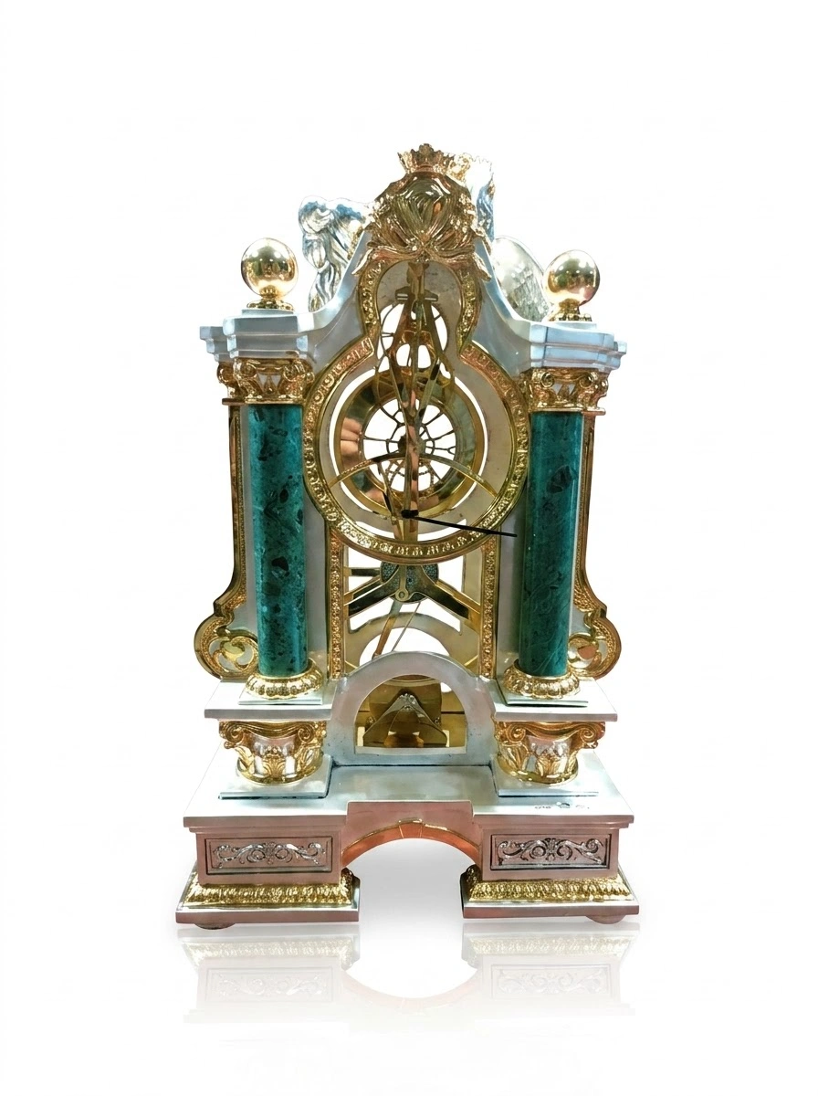 Clock with Green Poles