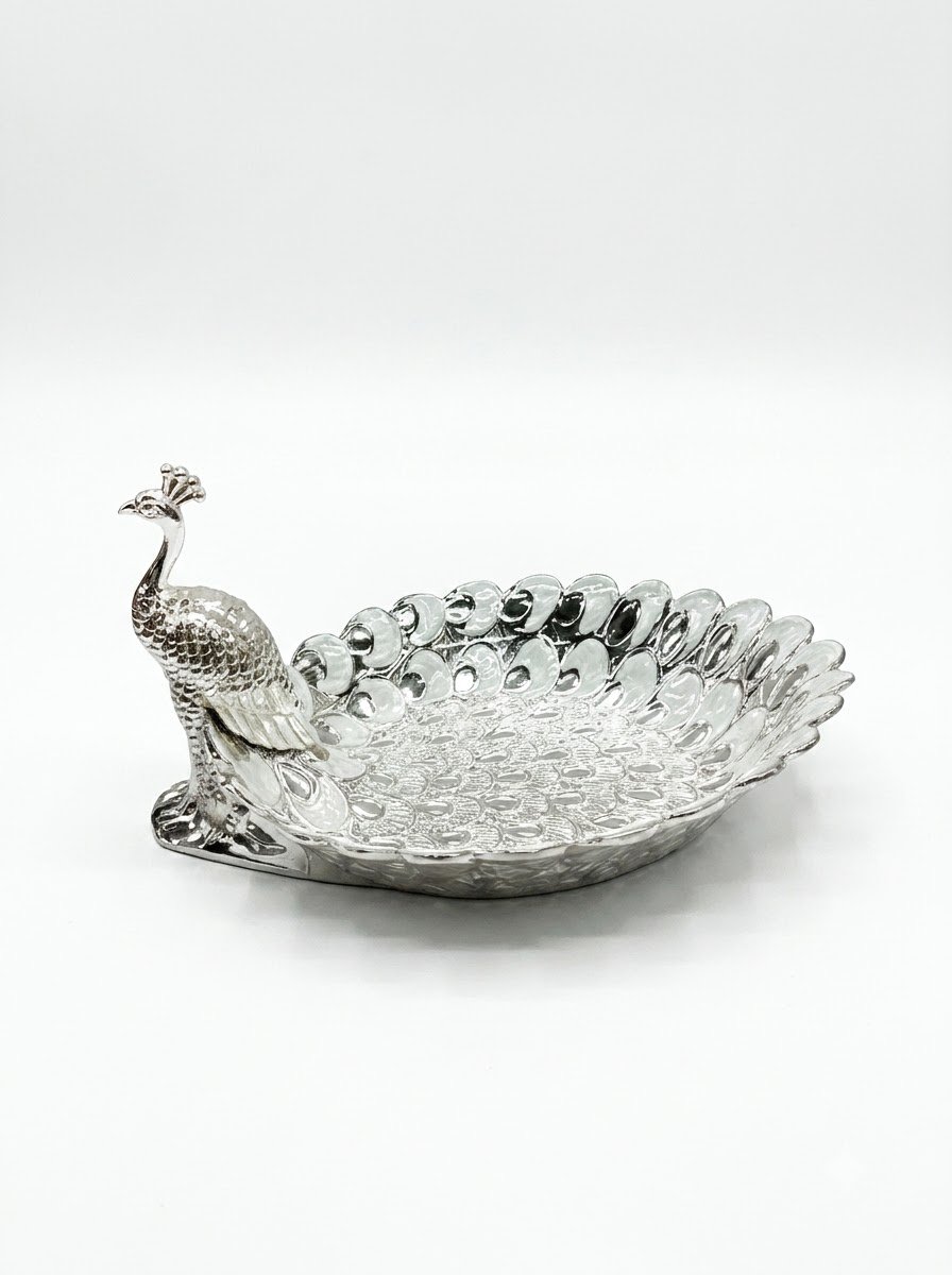 Peacock Bowl White Enamel