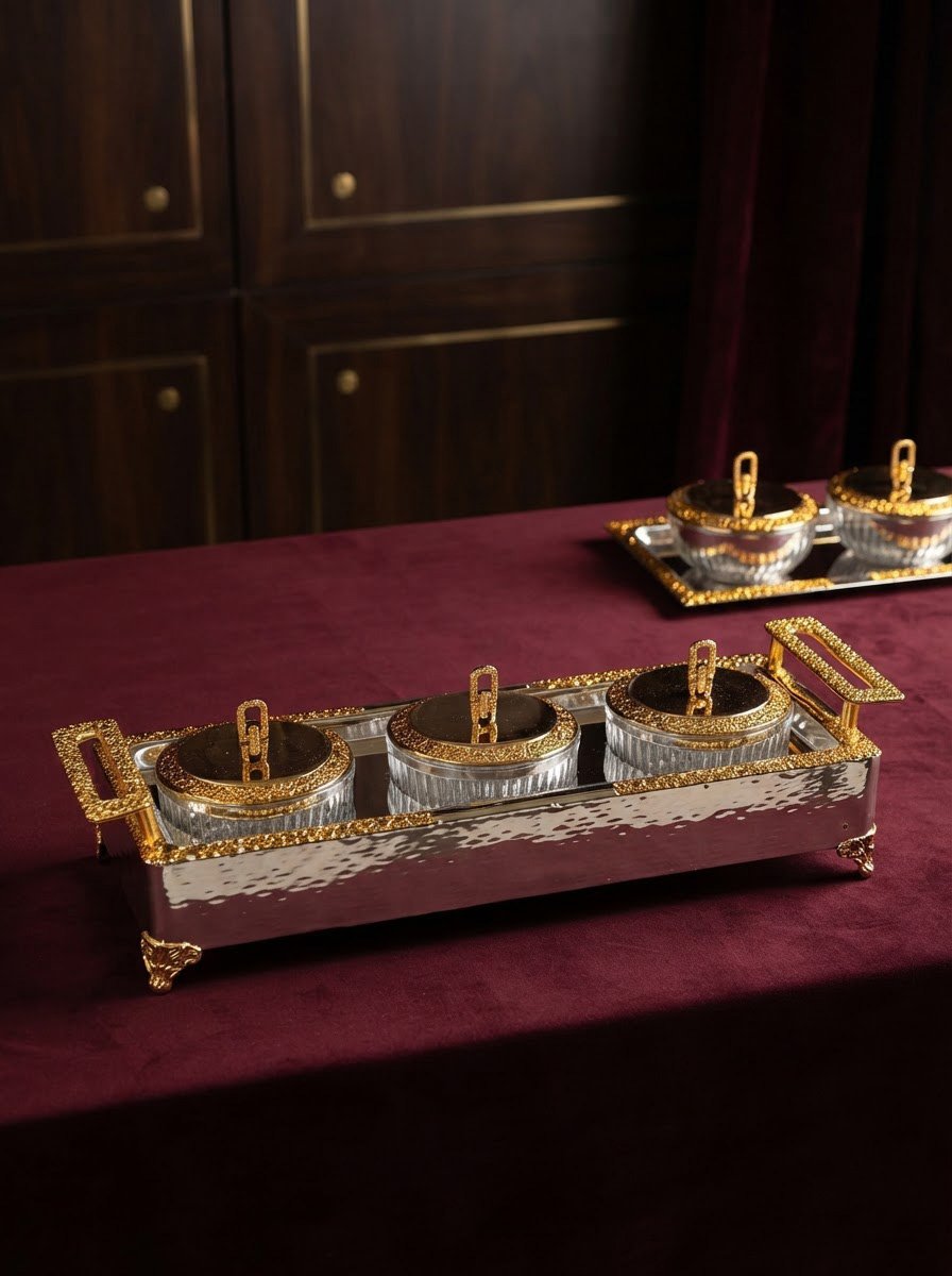 Basket Tray with 3 Lid Bowl