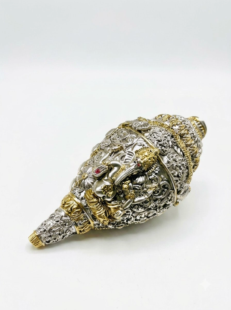 Ganesha Shankh Dual Tone