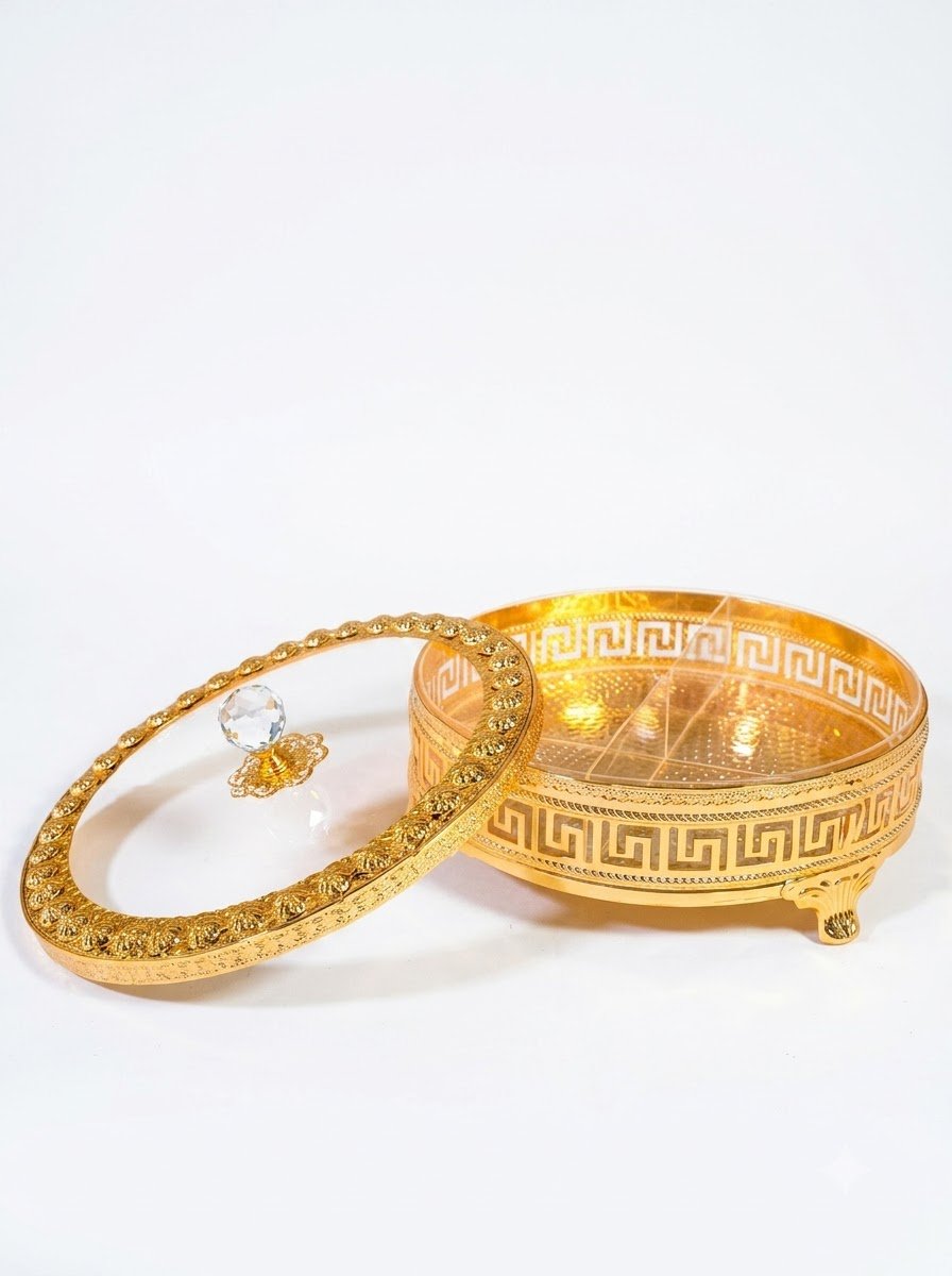 Roman Pattern Round Laddu Box (G)