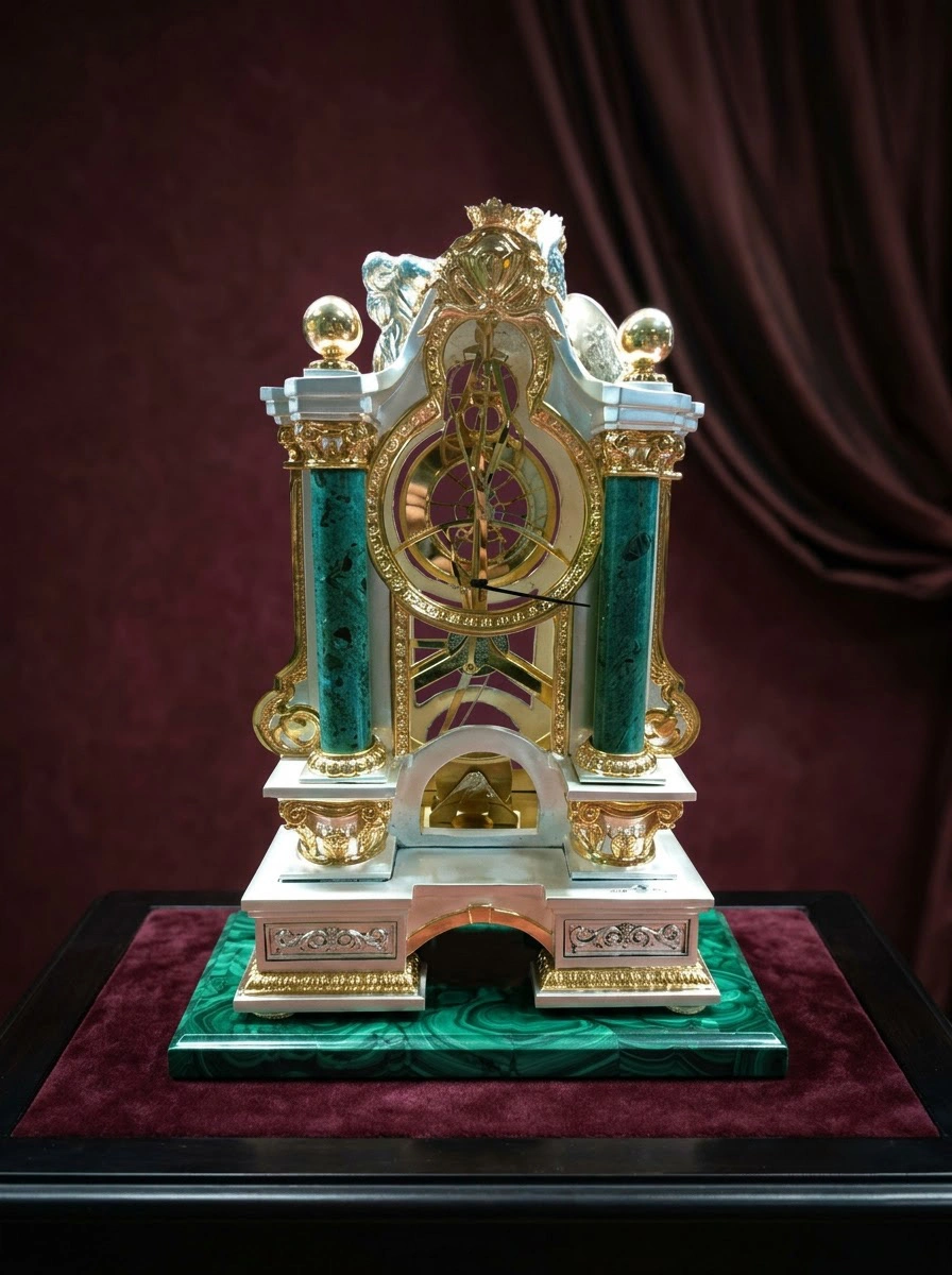 Clock with Green Poles