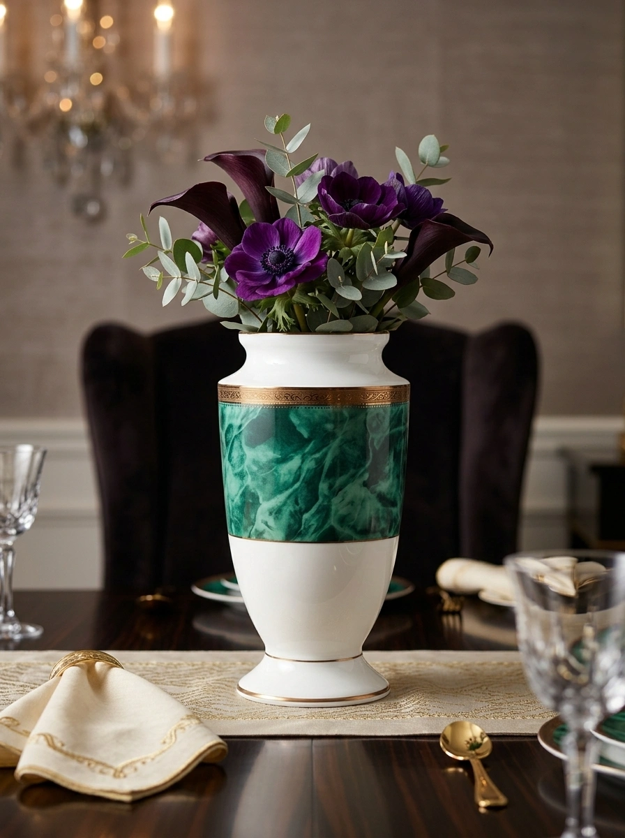 Majestic Green Vase Lg - With Gift Box