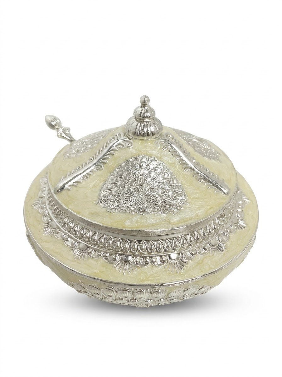 Peacock Sugar Pot (Green Enamel)
