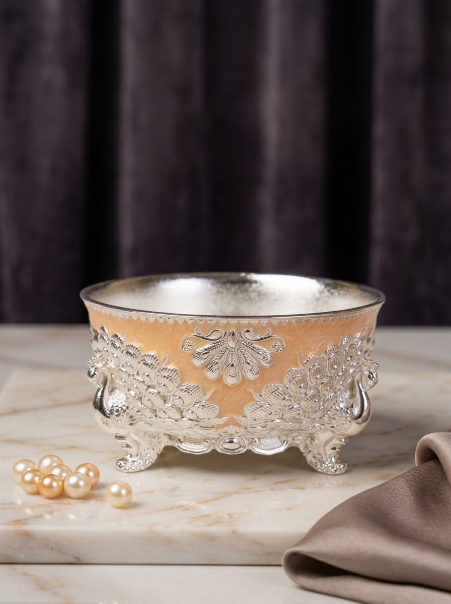 Small Bowl Peach Enamel
