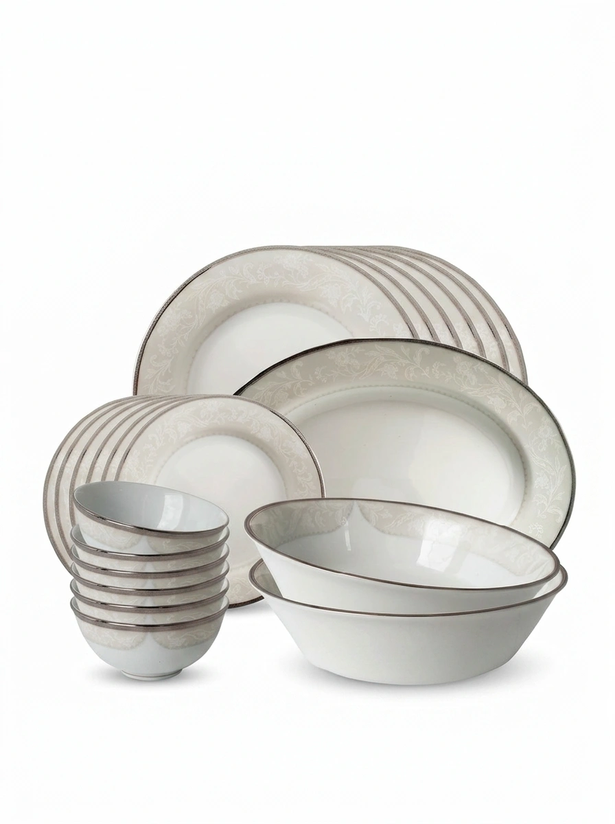 Flanders Platinum Dinner Set 61 Pc