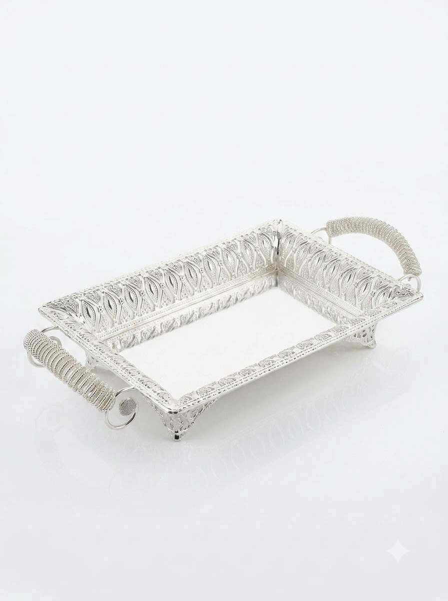 Paisley Rectangle Tray with Special Handle