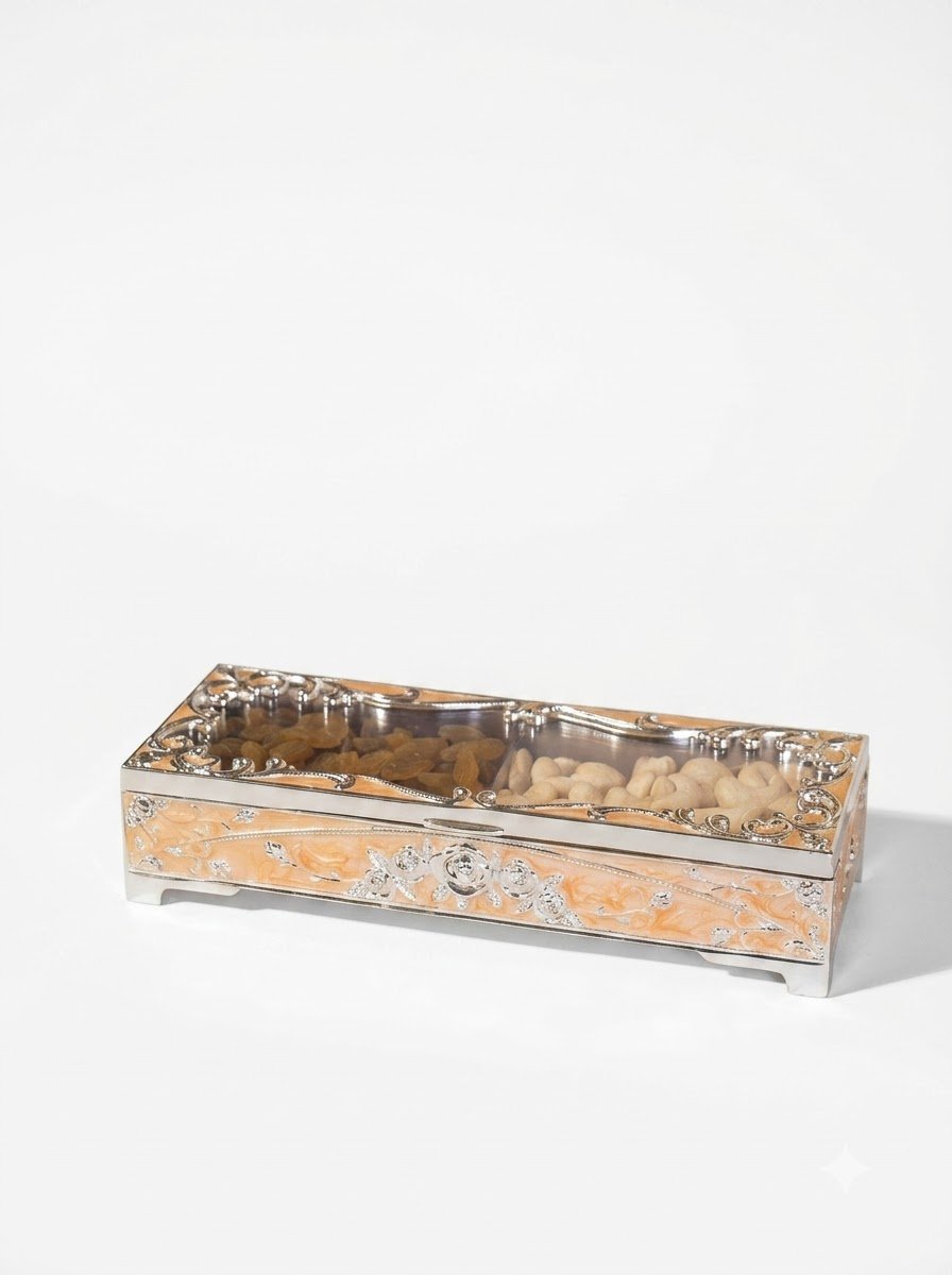 Rectangle Dry Fruit Box Peach Enamel
