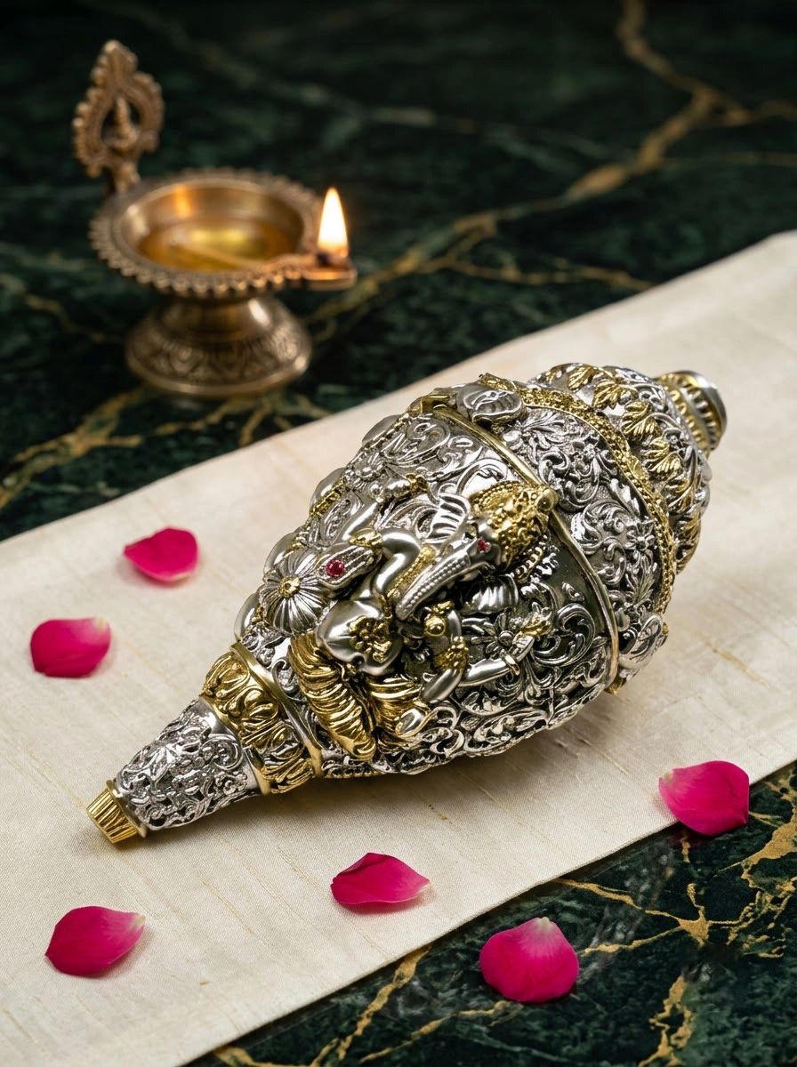 Ganesha Shankh Dual Tone