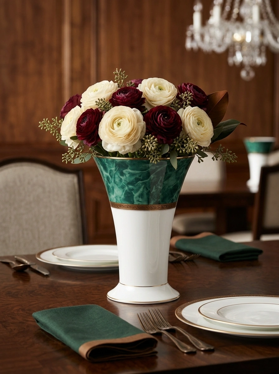 Majestic Green Vase 16 cm  - With Gift Box