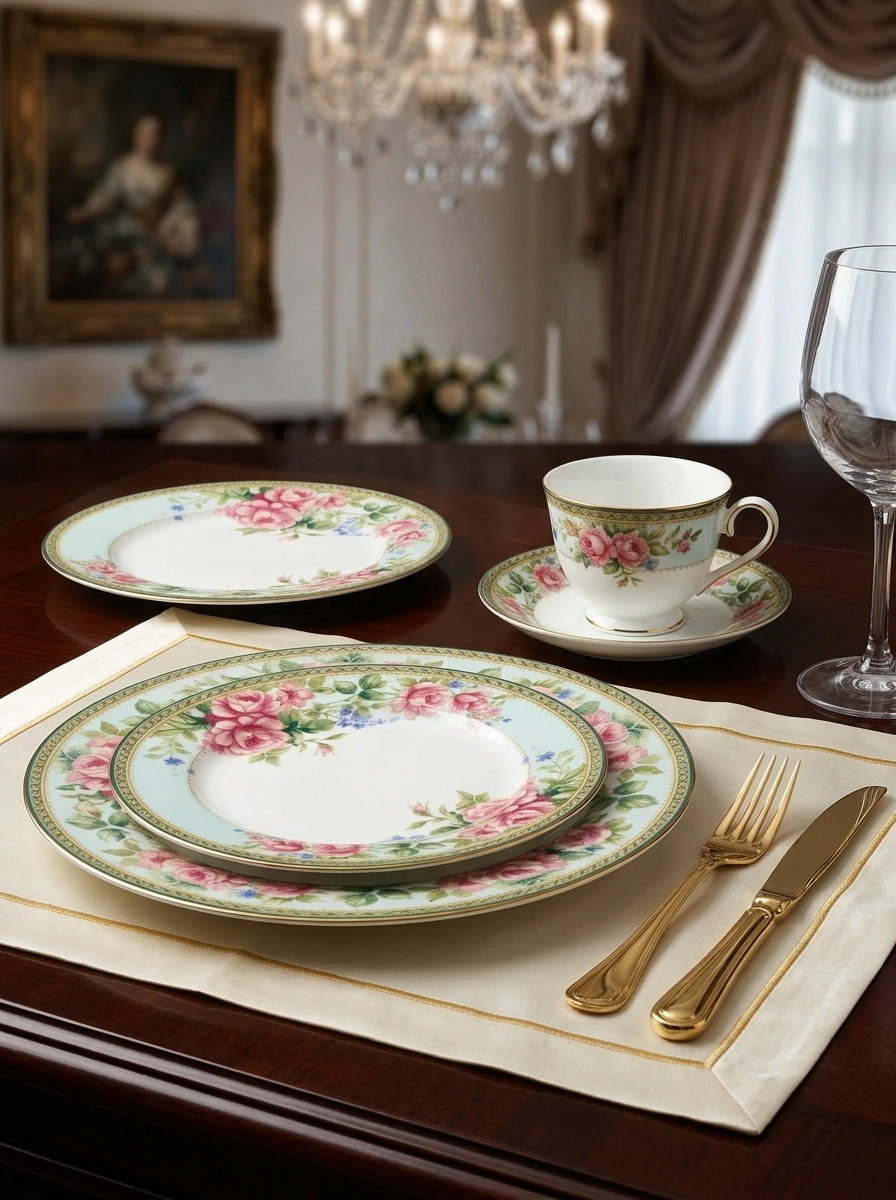 Rosa Basket Dinner Set 61 Pc