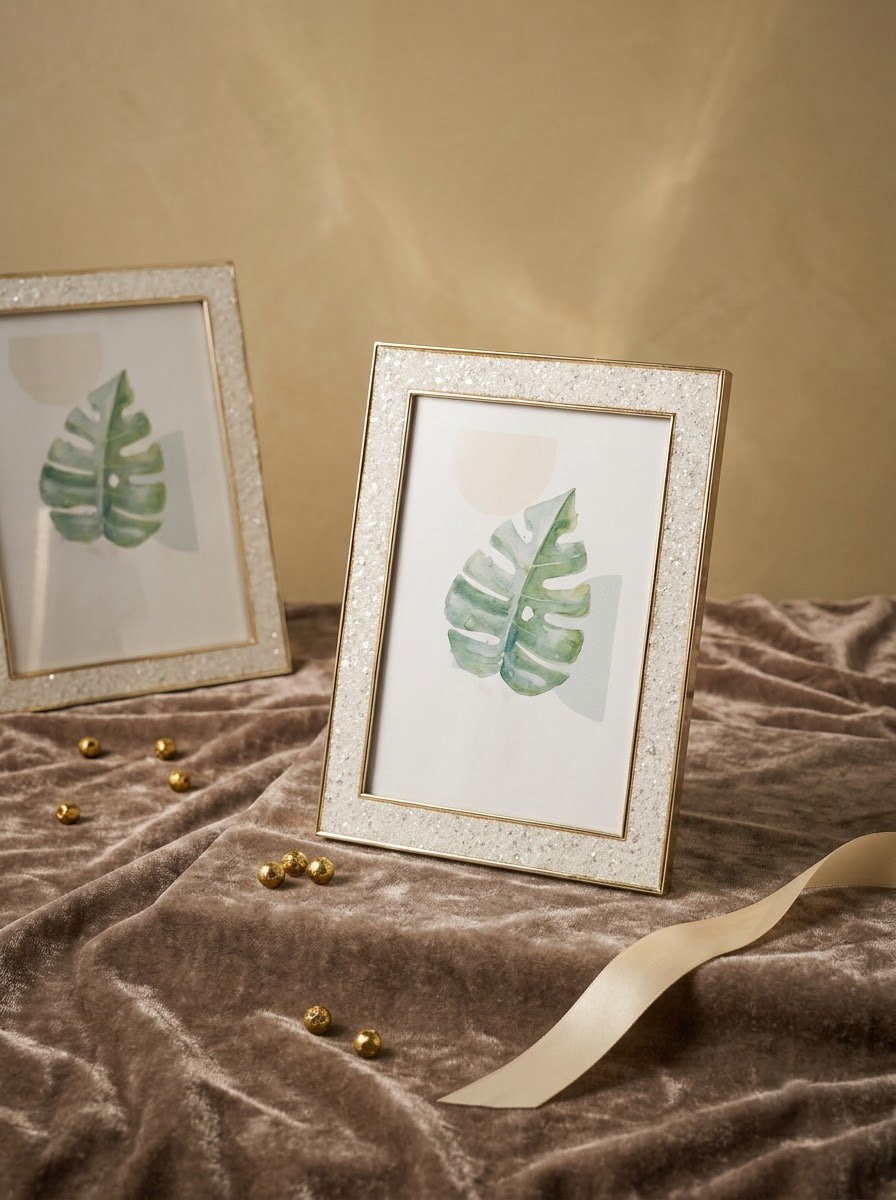 White Marble Dust Photo Frame Small
