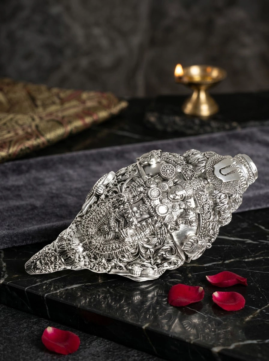 Balaji Shankh Silver Antiq
