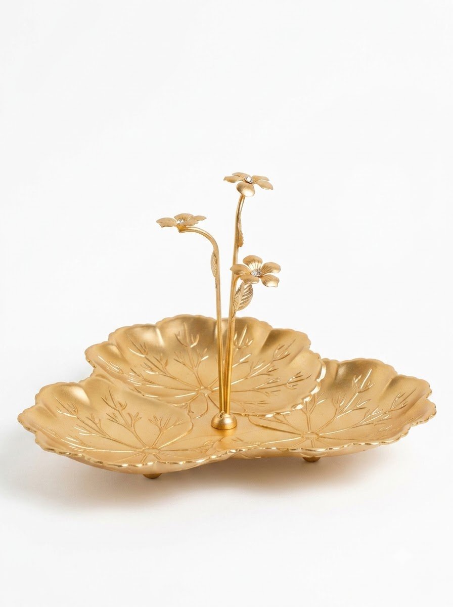 Flower & Leaf Platter- Matt Gold