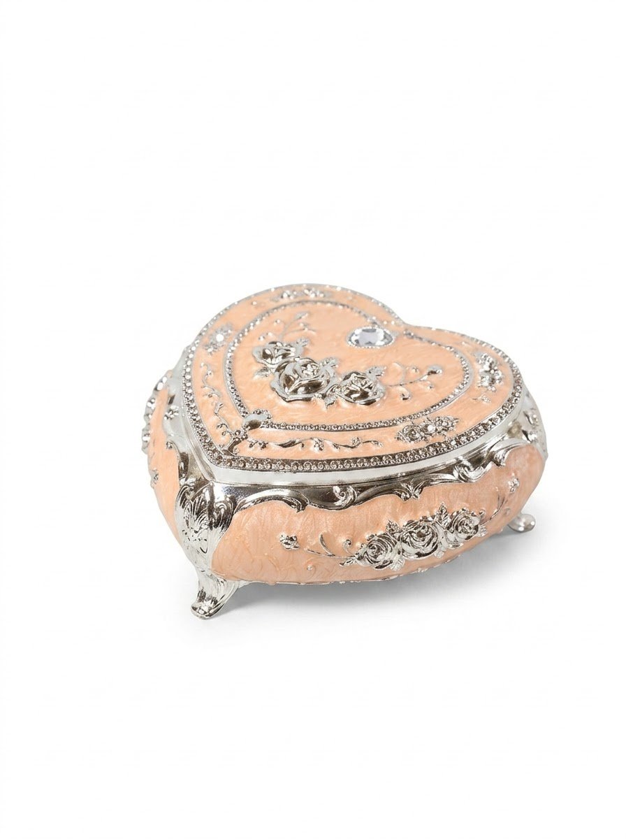 Heart Shape Jewellery Box with Enamel