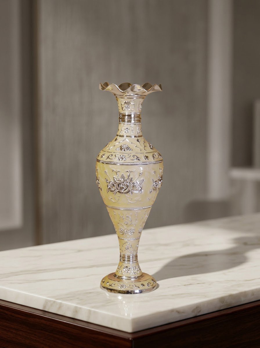 Vase- Cream Enamel
