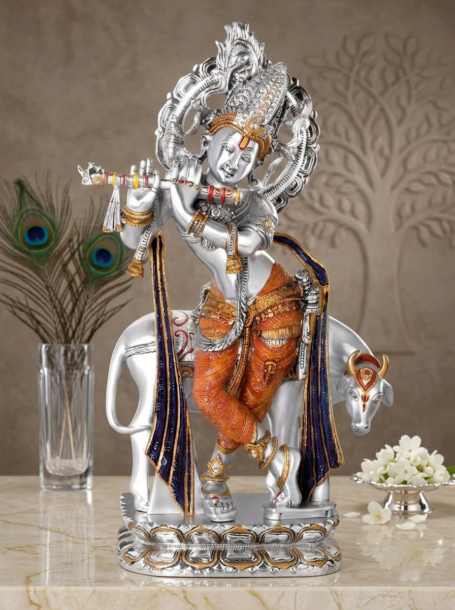 Krishna with Cow Yellow Dhoti