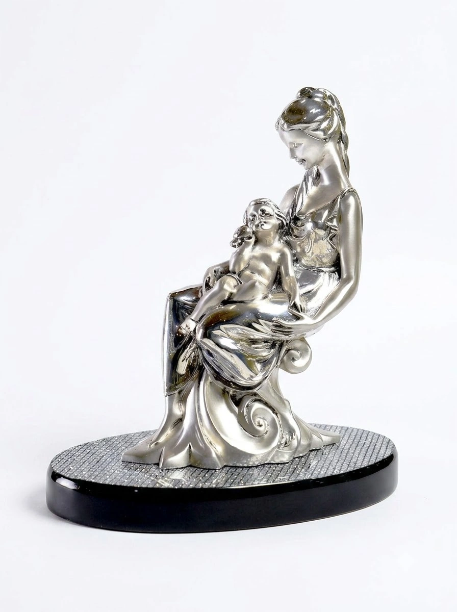 Lady with Baby on Wooden Swaroski