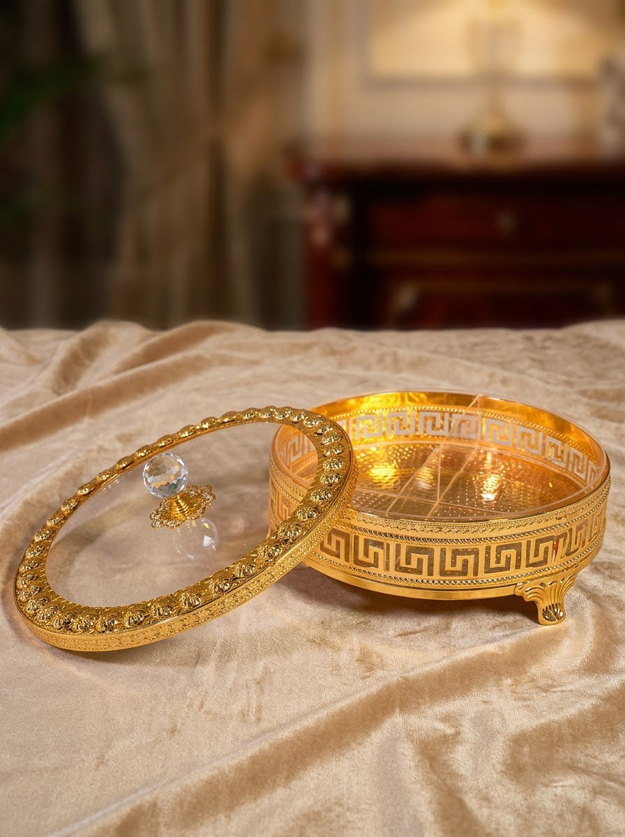 Roman Pattern Round Laddu Box (G)