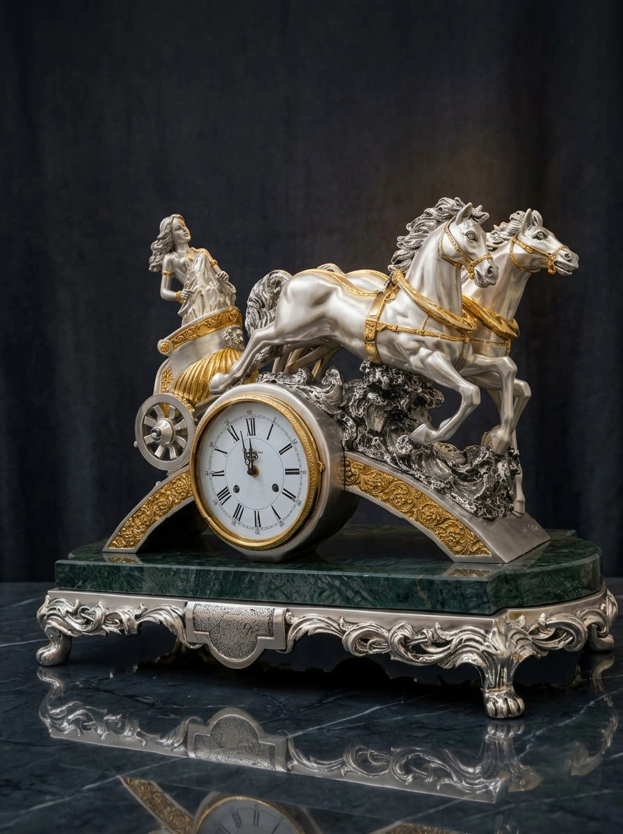 Clock with Lady on Charriot