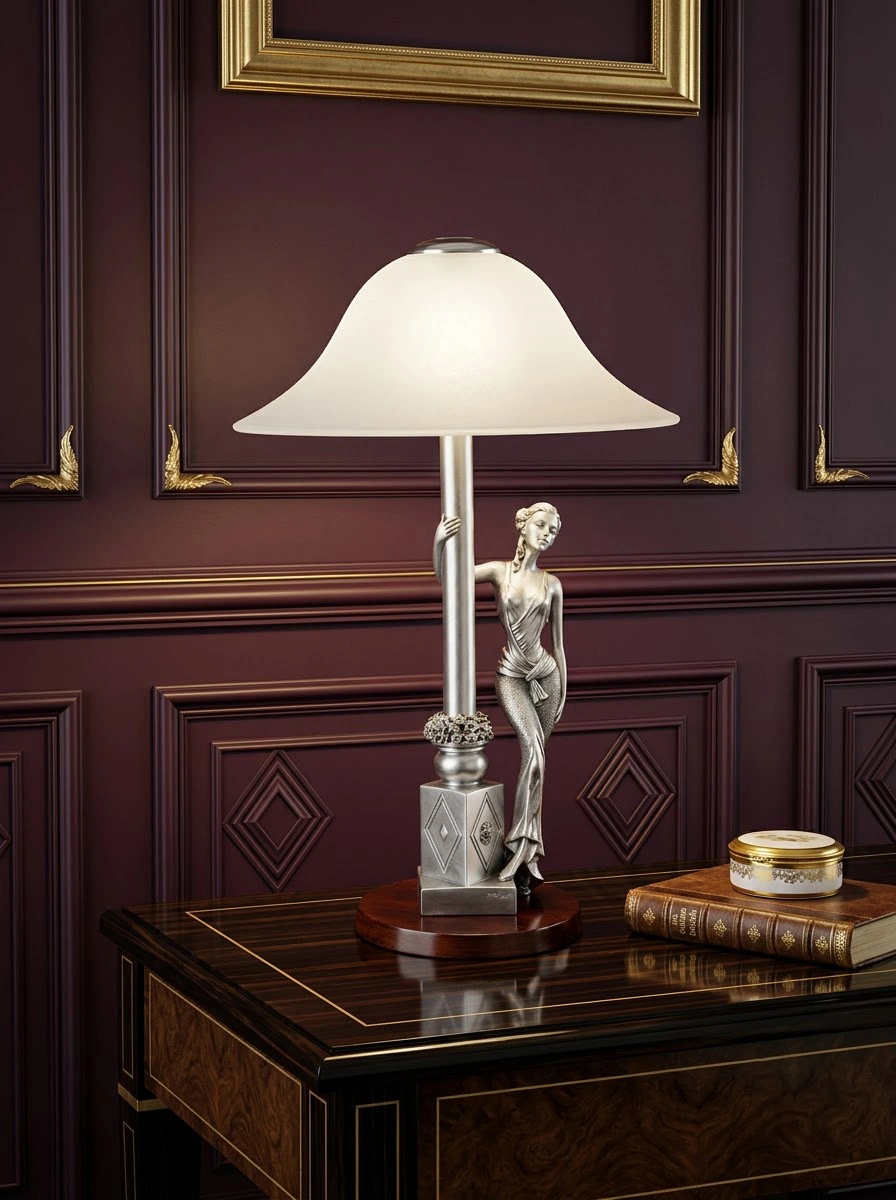 Lamp holding by Lady