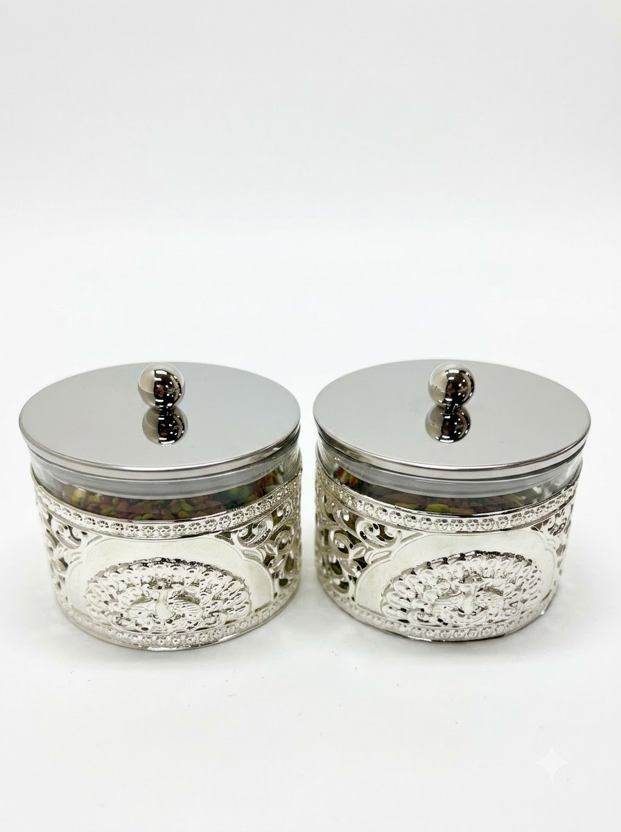 Pair of Peacock Jars