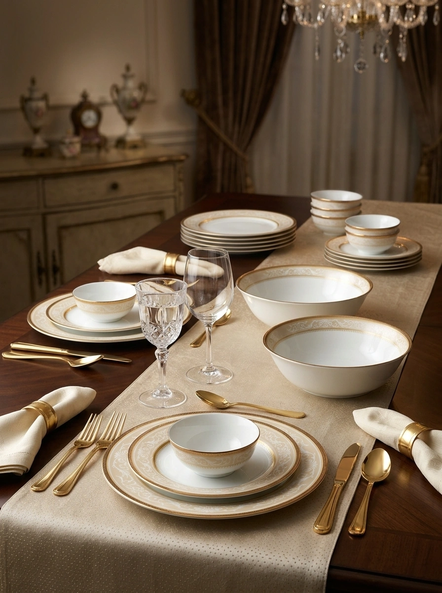 Glendoland Gold Dinner Set 45 Pc