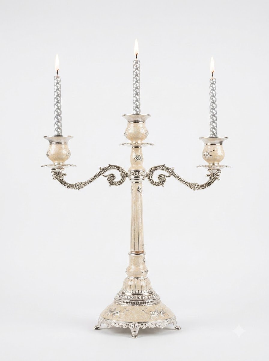 Candle Stand Cream Enamel
