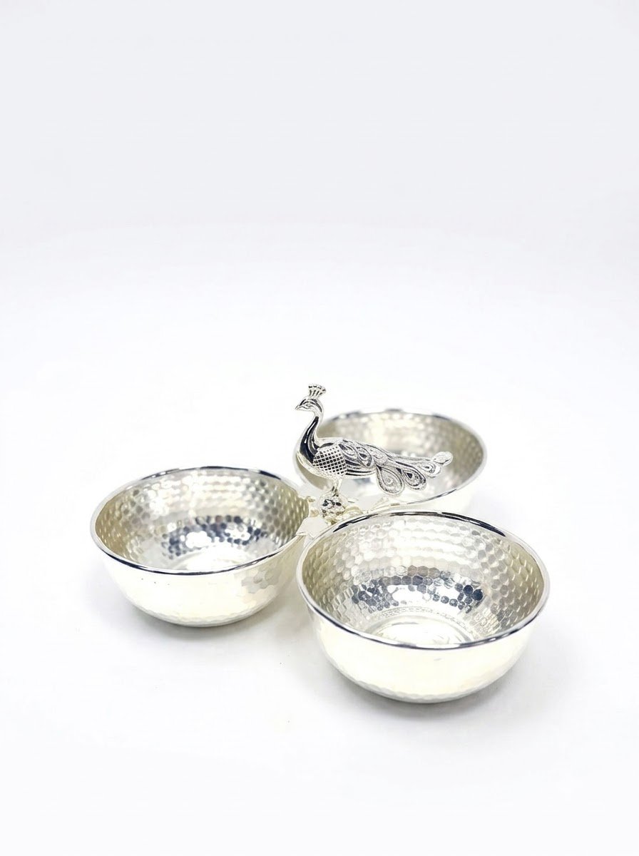 Peacock Motif Bowl Set of 3
