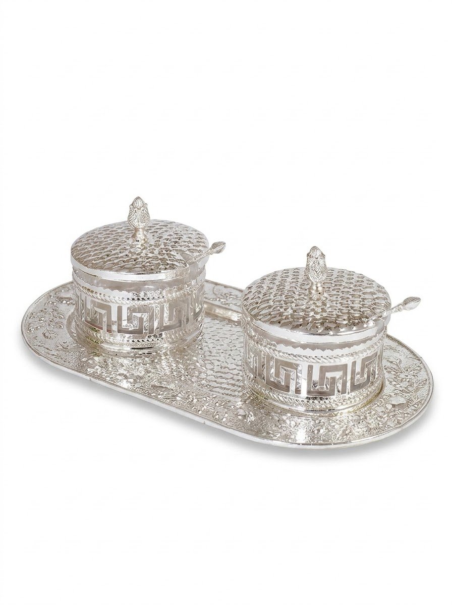 Flower Tray with 2 Roman Sugar Pots