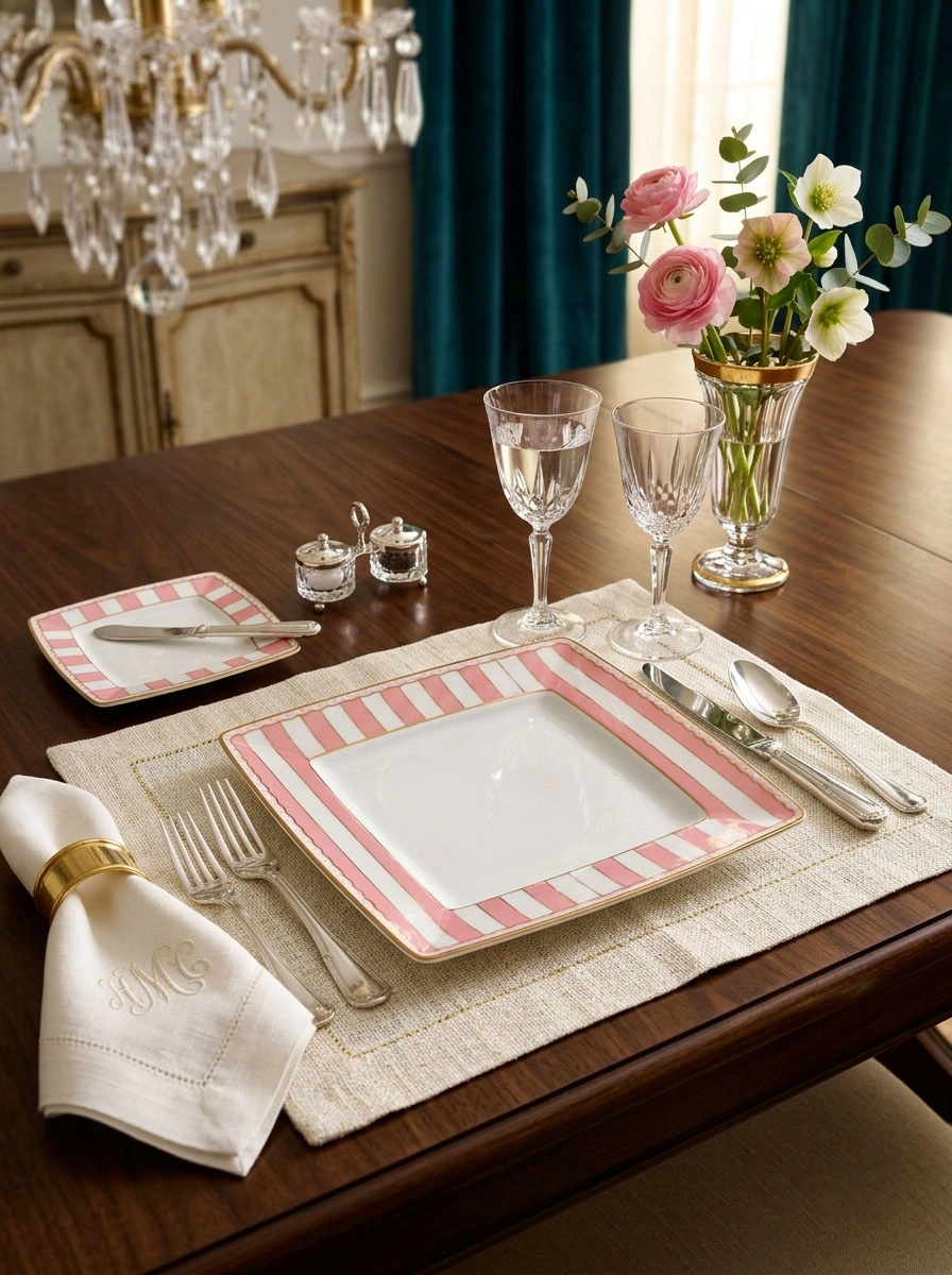 Pink Square Plate