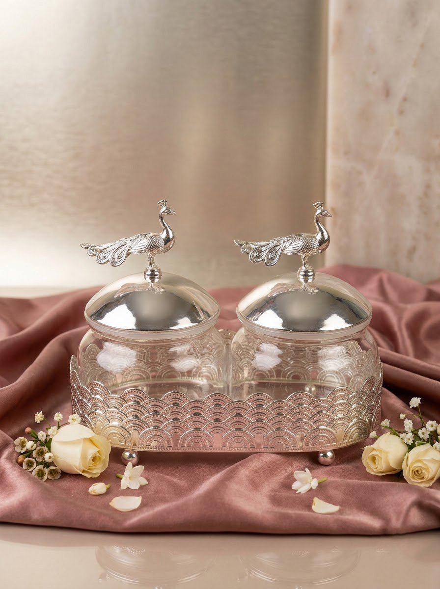 Pair of Peacock Jar