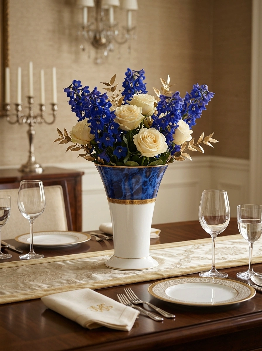 Majestic Blue Vase 23 cm - With Gift Box
