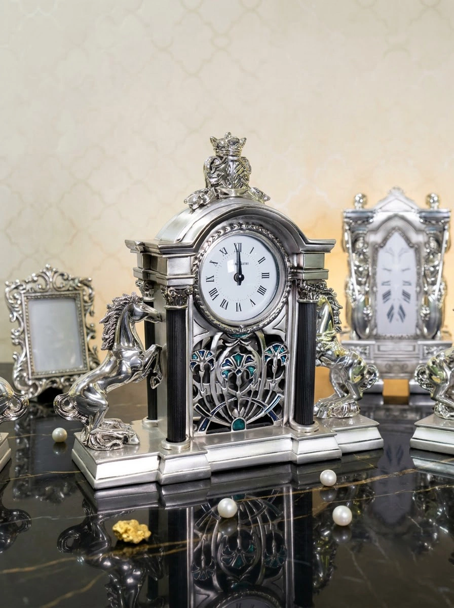 Table Clock "Horses"