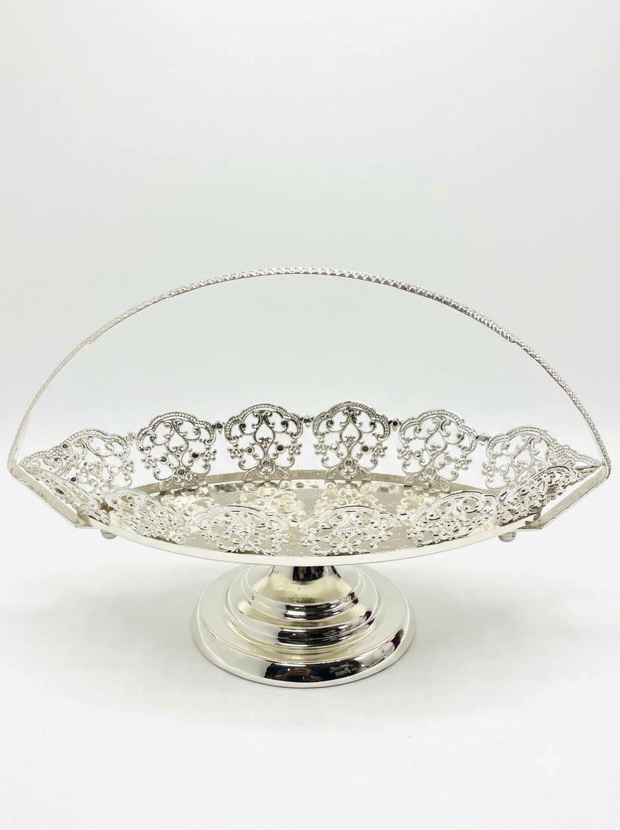 Traditional Footed Basket with Handle