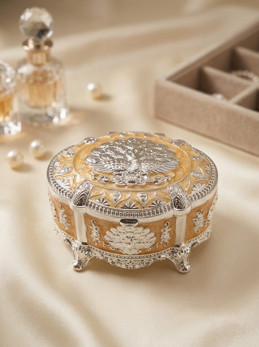 Jewellery Box Peach Enamel