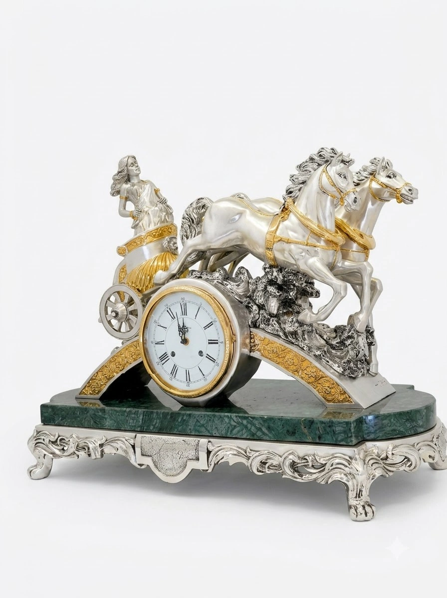 Clock with Lady on Charriot