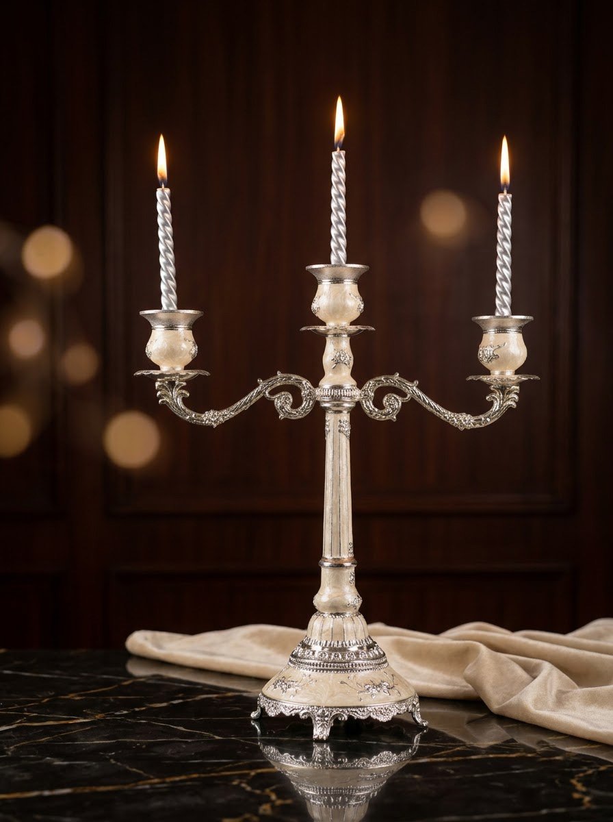 Candle Stand Cream Enamel