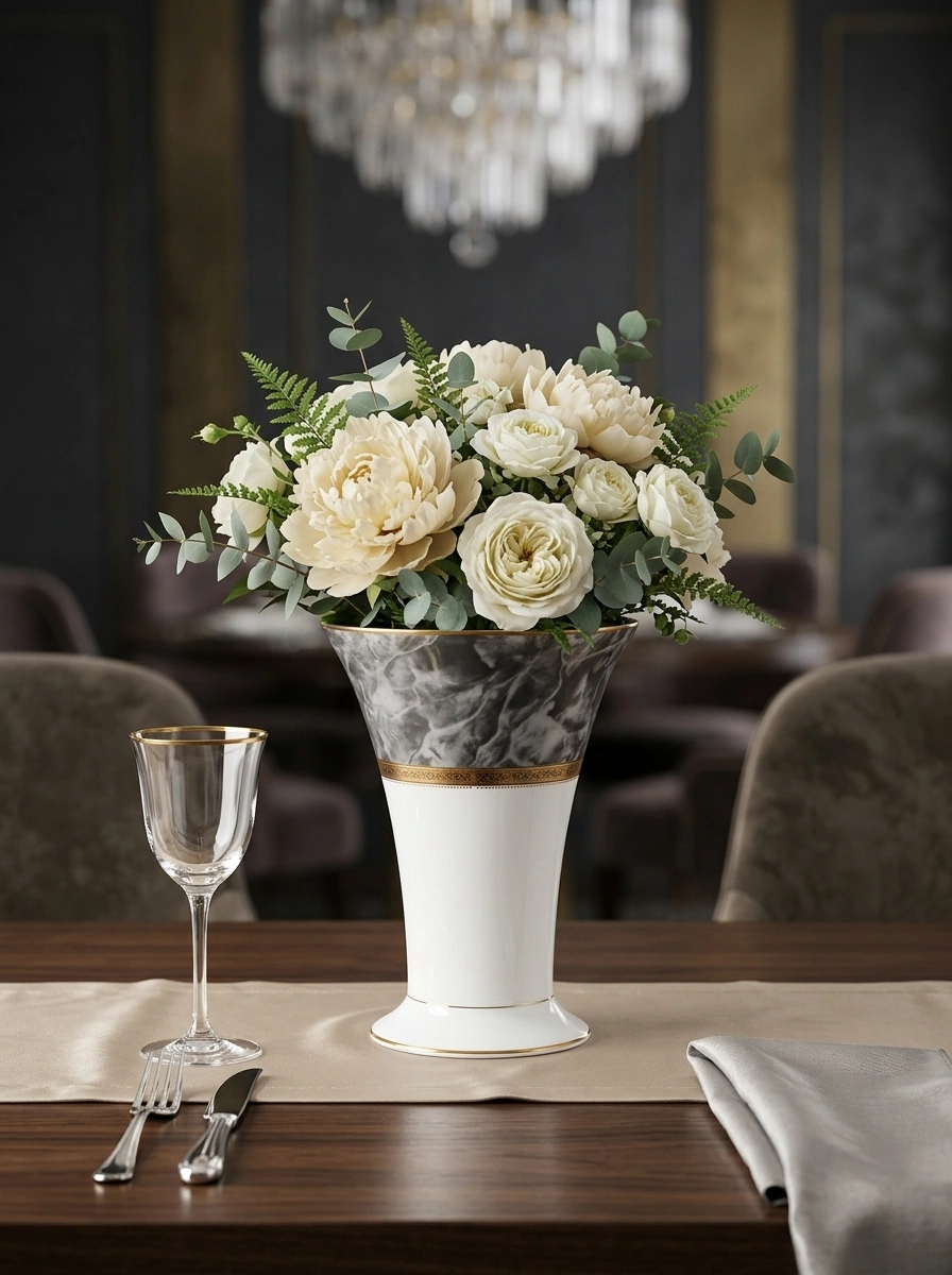 Majestic Black Vase 23 cm - With Gift Box