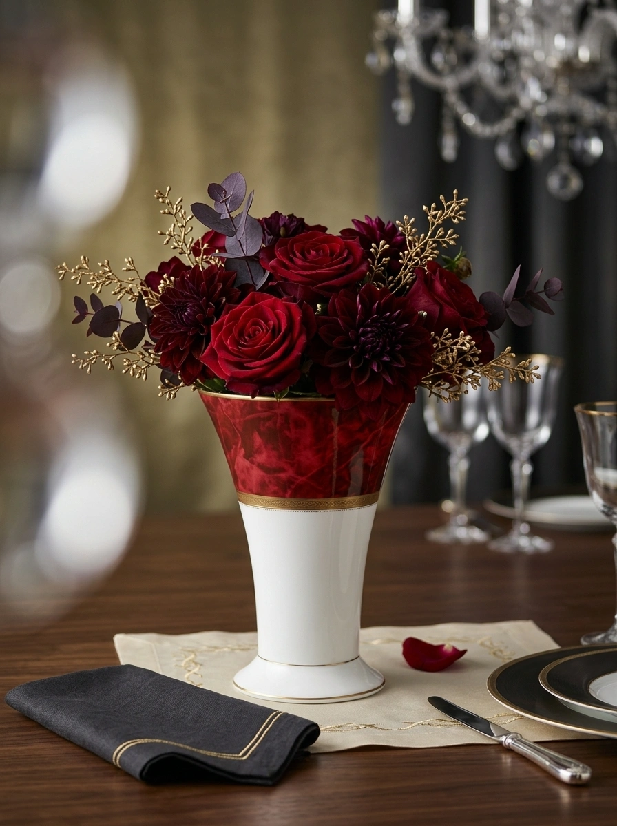 Majestic Red Vase 23 cm - With Gift Box